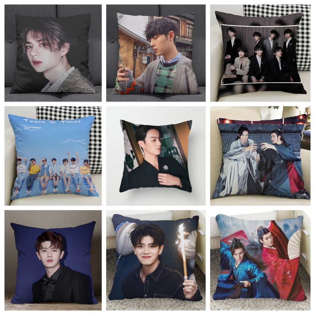 (nhiều mẫu) Gối IN HÌNH Genshin Kimetsu One Piece Attack On Titian Miku Haikyuu Conan Thiên quan Re:zero Horimiya Conan
