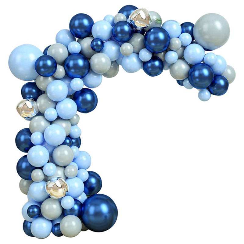 Bộ Bong Bóng Bay Xanh Dương Trang Trí Sinh Nhật 1 Tuổi