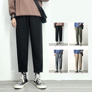 Quần Nam Kaki Basic Dáng Baggy Trơn Màu Phong Cách Trẻ Trung