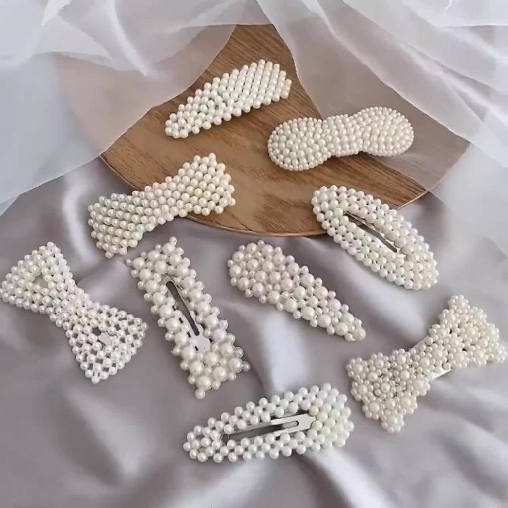 Kẹp Tóc Đính Ngọc - Ghim  cài quần áo Phong Cách Hàn Quốc