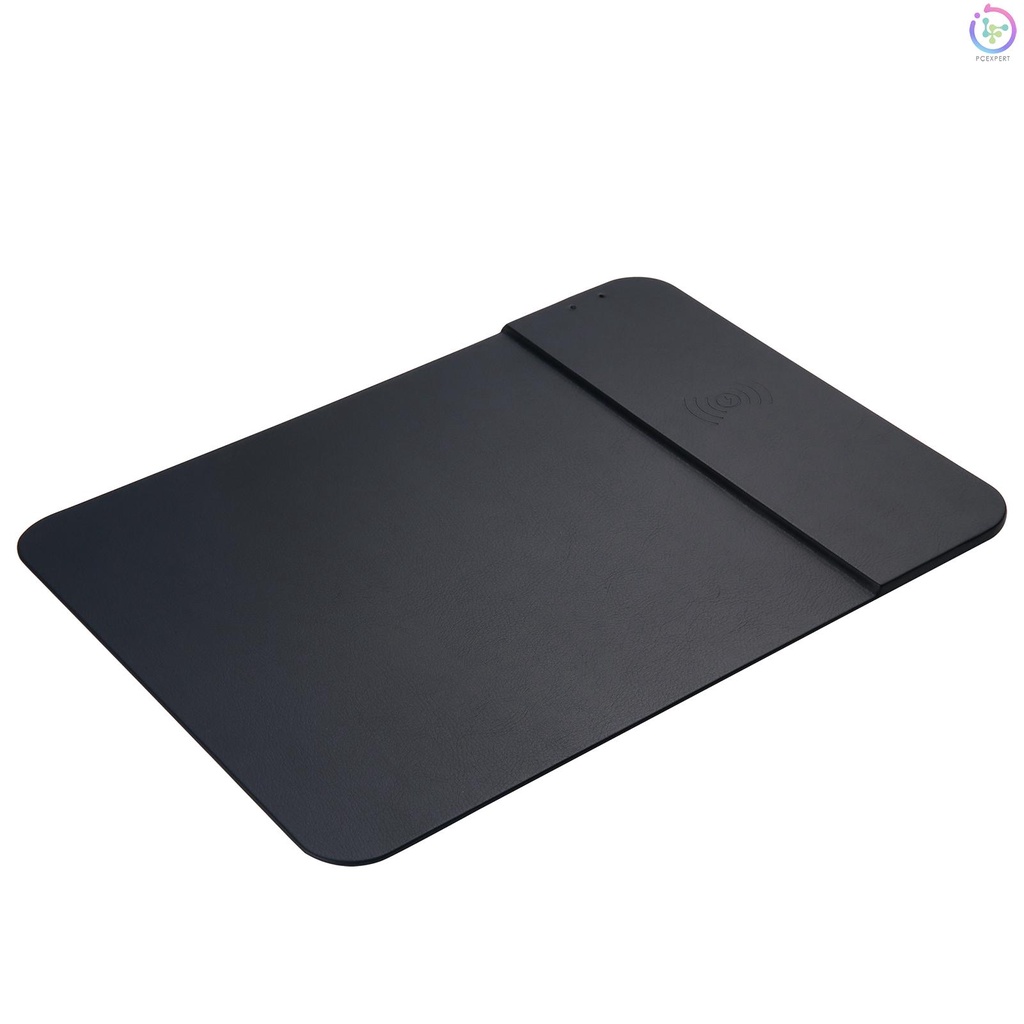 10W Wireless Charging Mouse Pad 2 in 1 Multifunctional Wireless Quick Charge Ultra-thin Non-slip Phone Charge Board Black