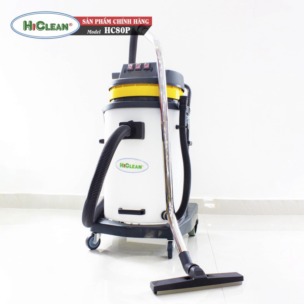 Máy hút bụi công nghiệp HiClean HC80P - thùng nhựa ABS, dung tích 70L, mới nhất 2021