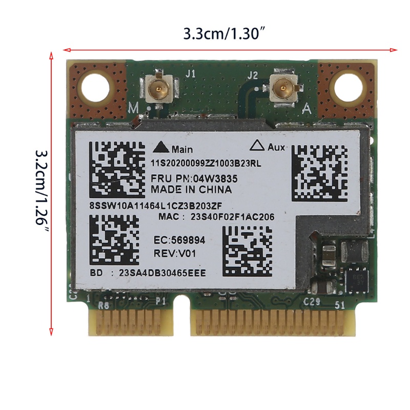 Thẻ wifi mini PCI-E btsg 04W3763 04W3764 04W3834 04W3835 Bluetooth 2.4GbG 300/5Ghz&lt;br&gt;