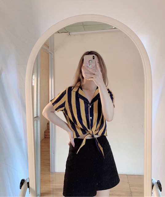 ÁO CROPTOP CỘT NƠ EO