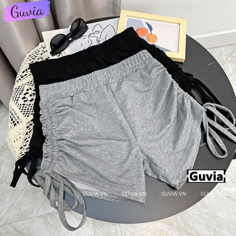 Quần Đùi Nữ DÂY RÚT Cạp Chun Thời Trang, Quần Short Chất Thun Mặc Nhà, Đi Chơi, Đi Tập, Đi Biển Đẹp GUVIA