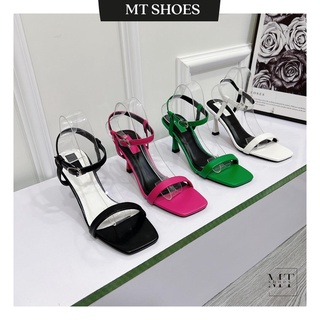 Giày Sandal quai mảnh gót ly 7 phân quai cài cao cấp chất da mềm kiểu dáng Basic