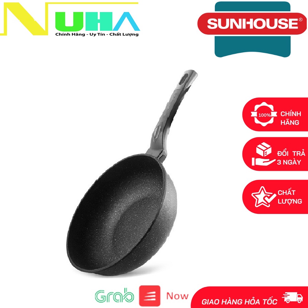 Chảo đá sâu lòng SUNHOUSE 26-28-30 Cm Chính Hãng (KHÔNG DÙNG CHO BẾP TỪ)