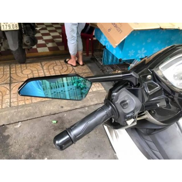 Gương chiếu hậu xe máy Rizoma thời trang mini mẫu 744 chân 3D gắn chân kính cho AB, SH, SH Mode, Wave,…