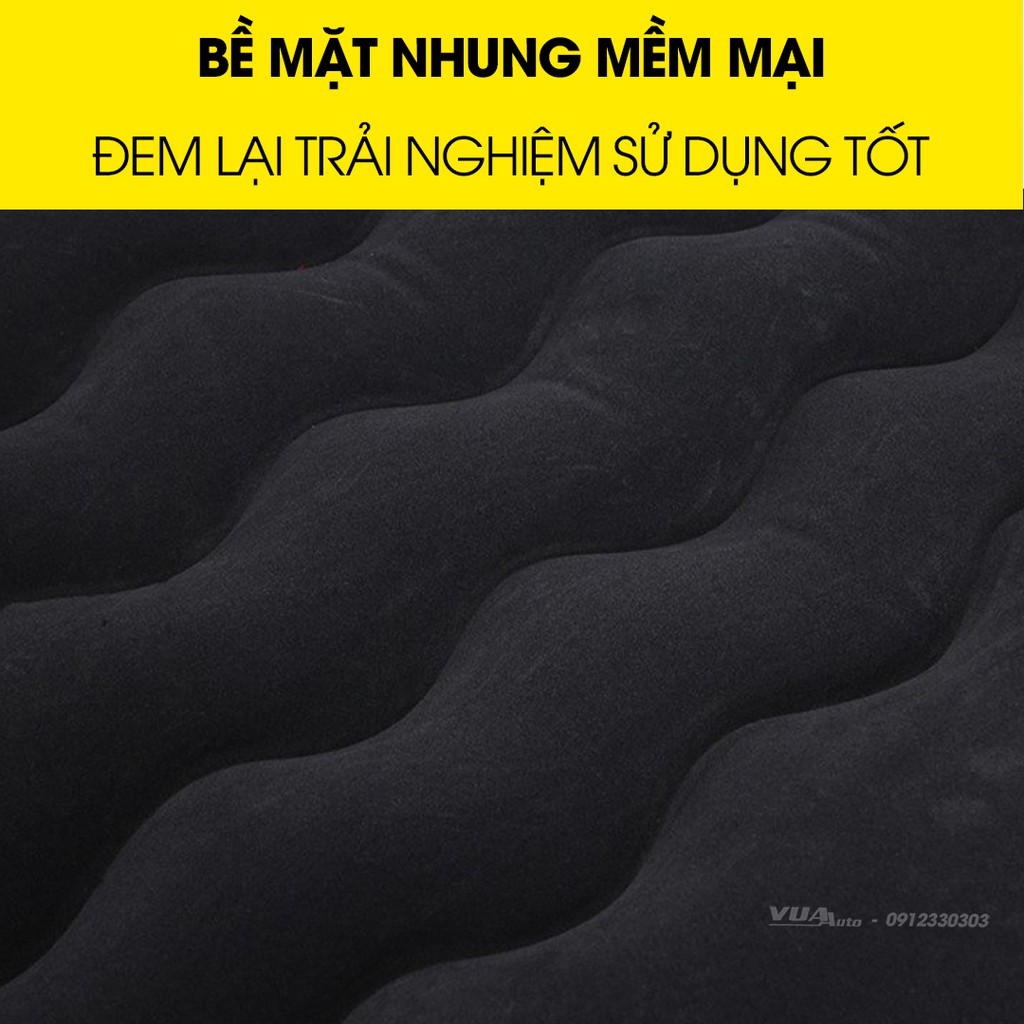Đệm hơi ô tô VuaAuto cao cấp, lớp vải mềm chống thấm nước mang đến giấc ngủ thoải mái, tặng kèm bơm hơi mini - VuaAuto
