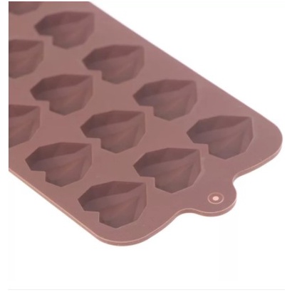 Khuôn sô cô la hình trái tim 15 ô 3D