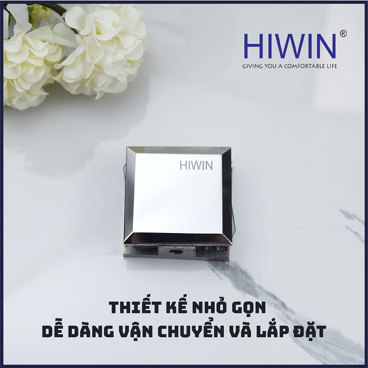Kẹp chân kính 0 độ cabin tắm cạnh vát chất liệu inox 304 mặt gương HIWIN FC-2080