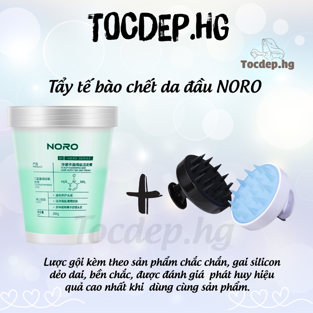 Tẩy tế bào chết da đầu NORO 250g, muối biển tẩy da chết da đầu, sạch gàu, kiềm dầu Tocdep.hg