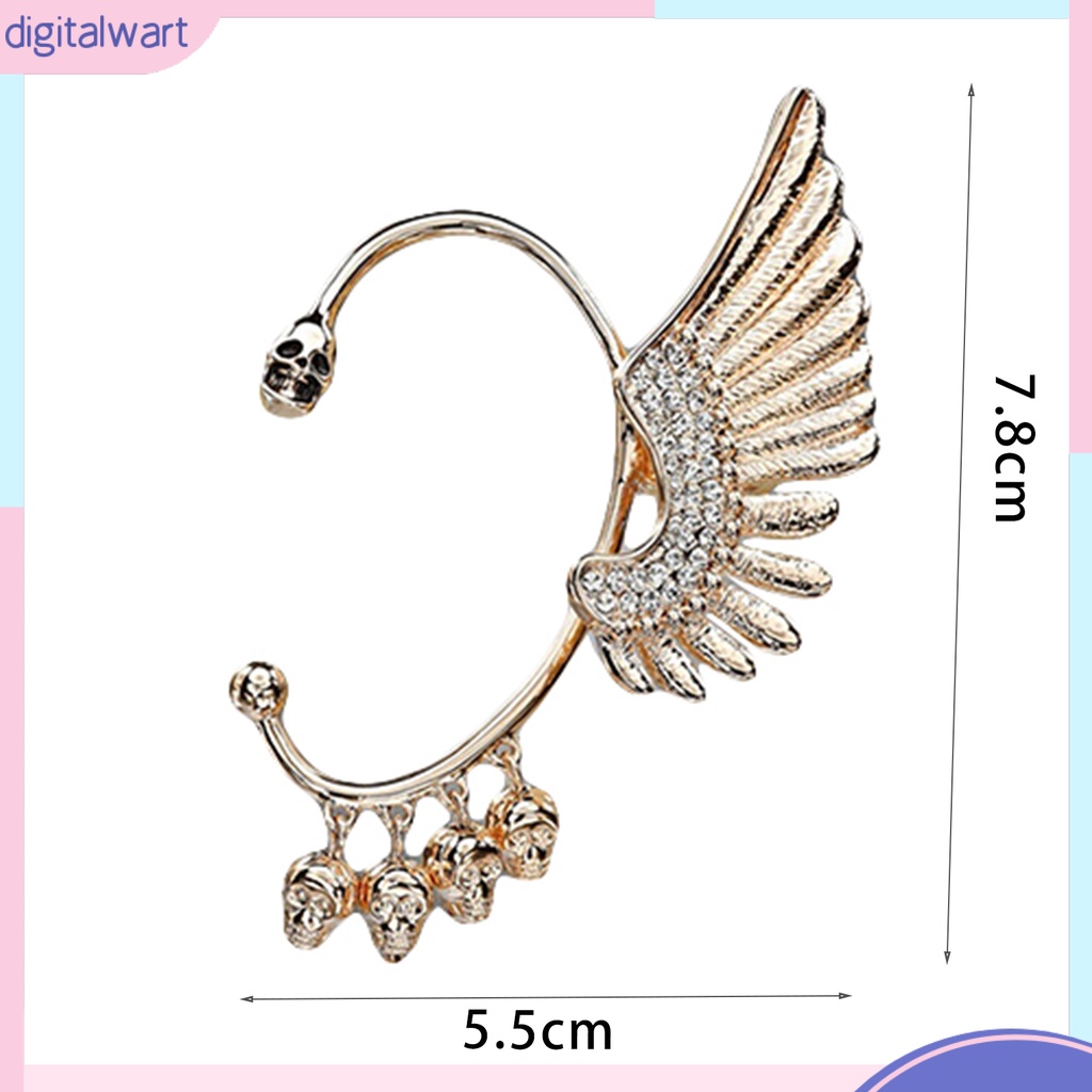 Khuyên vành tai trái kim loại hình đôi cánh đính đá thời trang cho nữ
