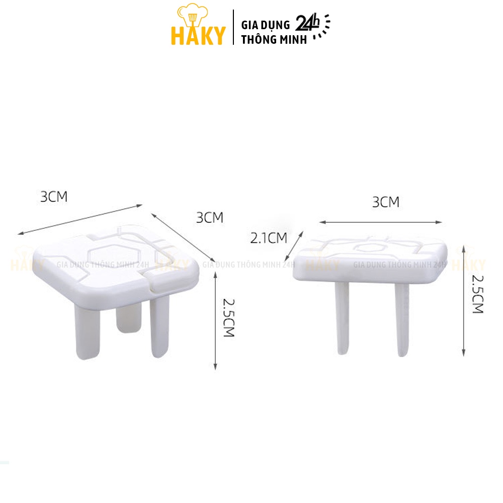 Bịt ổ điện an toàn cho bé, chống cháy chống giật, HAKY036, có quai tháo lắp dễ dàng, loại 2 chân và 3 chân