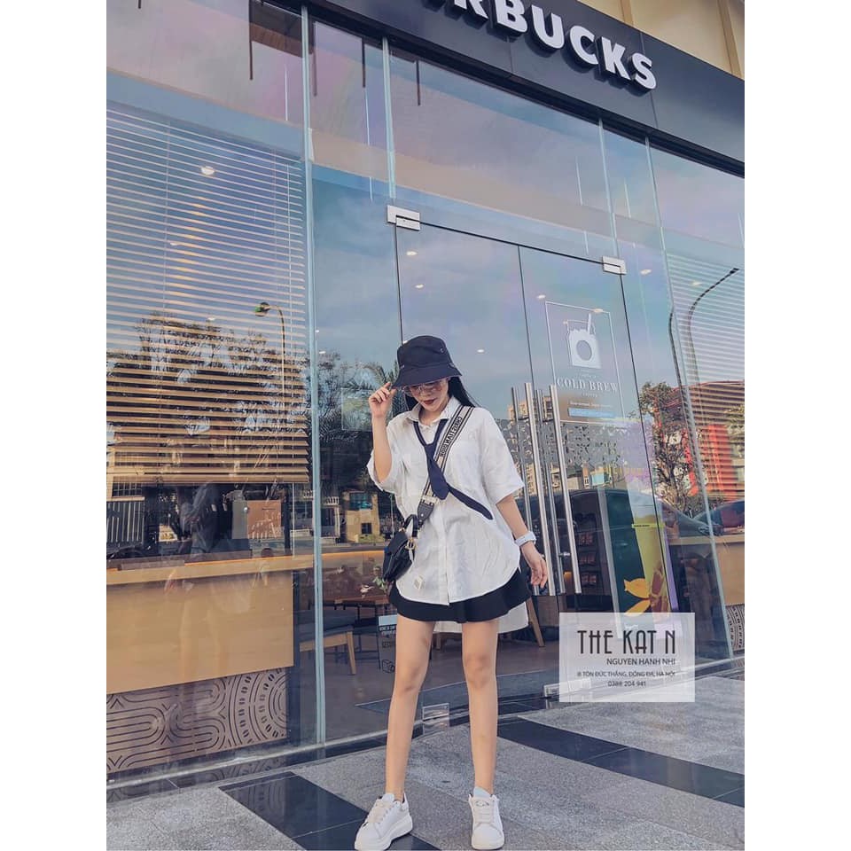 [ Mã WASTAPR giảm 10K đơn 50K] [SIÊU HOT] Áo sơ mi thắt cà vạt_ áo sơ mi trắng oversize | BigBuy360 - bigbuy360.vn