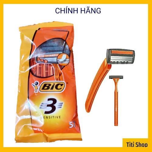 [CHÍNH HÃNG] Dao cạo BIC 3 lưỡi  gói 5 cây