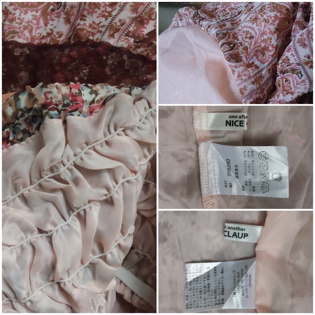 |2hand| Siêu phẩm đầm xòe 2 dây nhật Nice Claup dáng dài phối ren họa tiết vintage