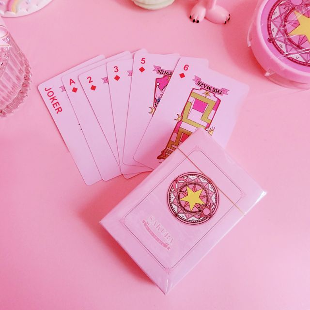 Bộ bài tây giấy Cardcaptor Sakura màu hồng dễ thương