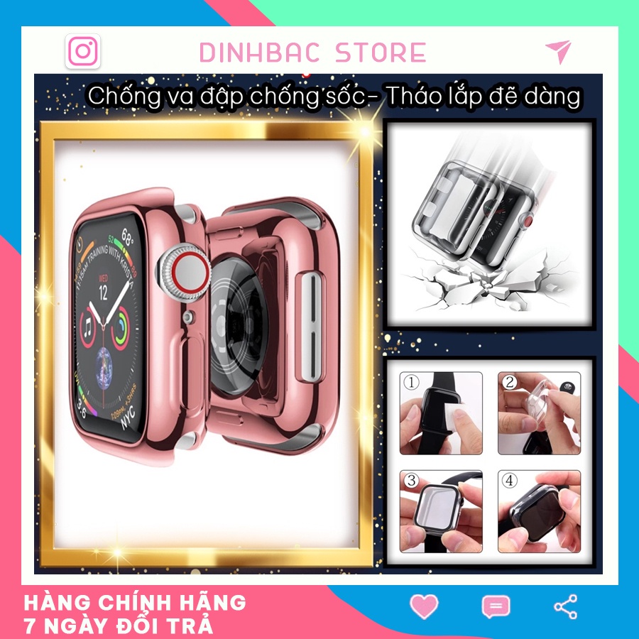 Ốp Apple Watch Kèm Dán Cường Lực cho Series SE | 6/5/4/3/2/1 38mm 40mm 42mm 44mm