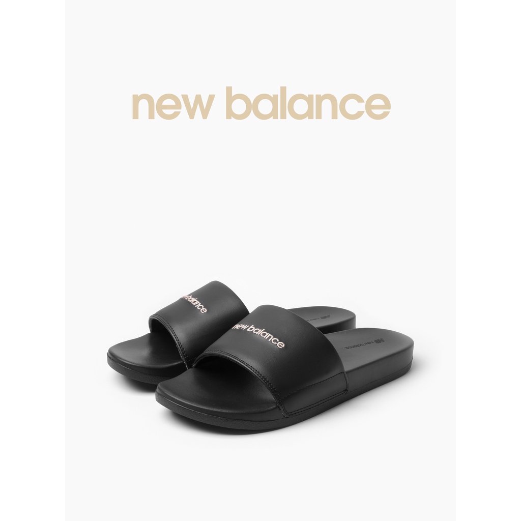 Dép quai ngang cao cấp NB Thêu Đen