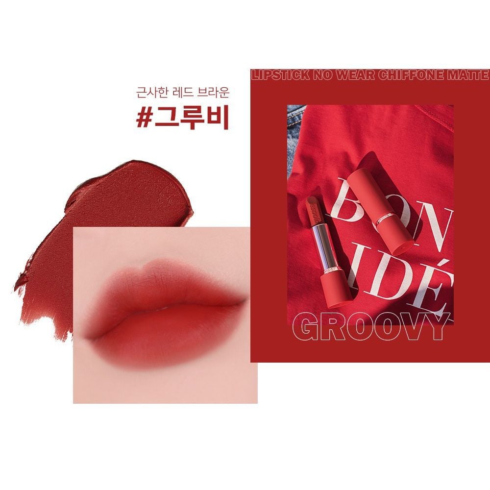 Son Espoir Lipstick No Wear Chiffon Matte BR901 Groovy Màu Đỏ Đất Siêu Tôn Da