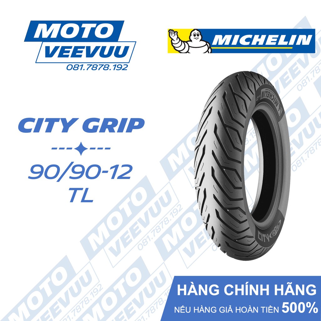 [Mã LIFEAU5SALE giảm 10% đơn 50K] Lốp Michelin 90/90-12 TL/TT City Grip (Lốp không ruột)