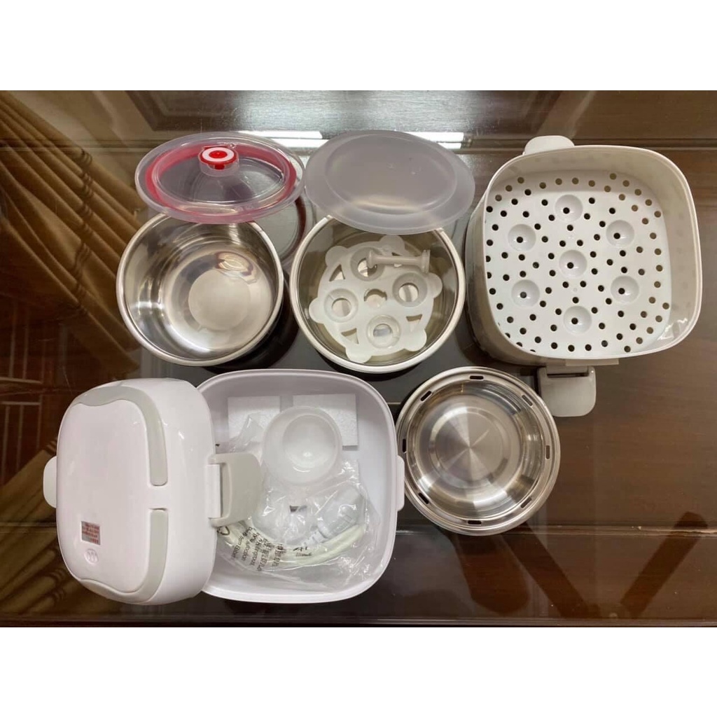 Hộp cơm điện 3 tầng Tự Nấu - Tự Hâm Nóng 2 Chức năng tiện lợi cho dân văn phòng, đi du lịch