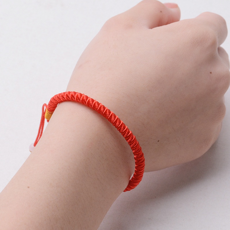Vòng tay dây bện màu đỏ phong cách retro cho nam và nữ 210825