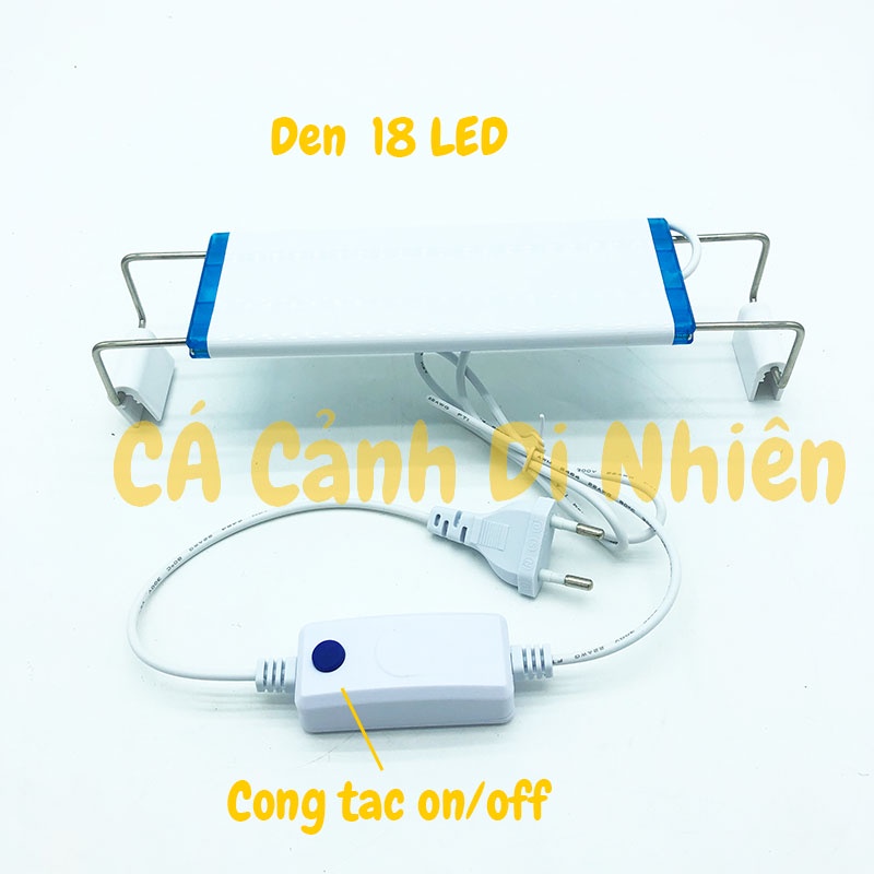 Đèn LED máng kẹp thành hồ cá 20-30 cm 2 dãy màu TRẮNG 18 LED P300