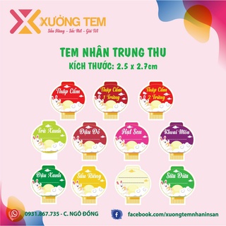 20 tem dán trung thu 2023 - lồng đèn thỏ