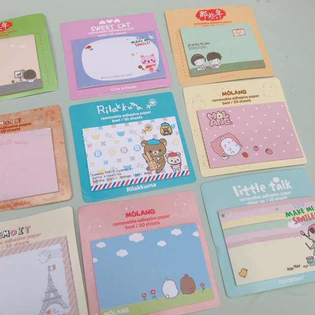 Giấy Note pilu cute nhiều mẫu, giấy nhớ hình em bé