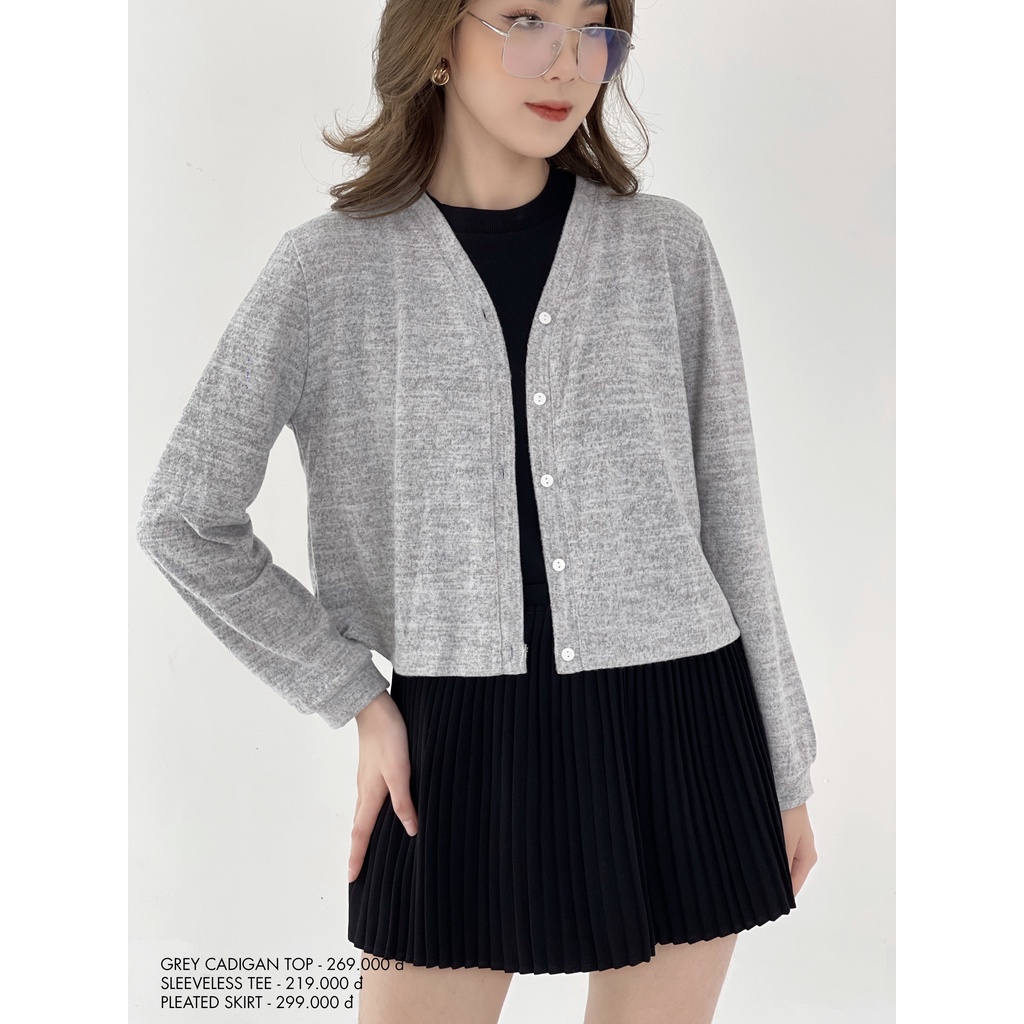 Áo Cadigan mỏng đơn giản dài tay Grey cadigan Maxy Workshop