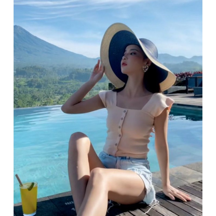 Mũ rộng vành đi biển đẹp thoáng mát nón nữ thời trang Hàn Quốc  Lh0917399527