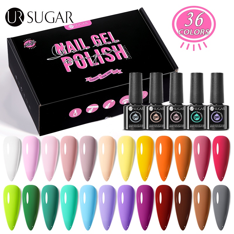 Set 36 gel sơn móng tay UR SUGAR nhiều màu sắc khác nhau thời trang 7ml