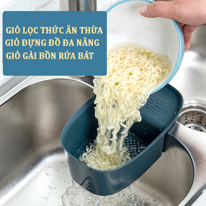 Khay / Giỏ Lọc Thức Ăn Thừa Gài Bồn Rửa Bát Giỏ Đựng Đa Năng Đục Lỗ Loại Đẹp