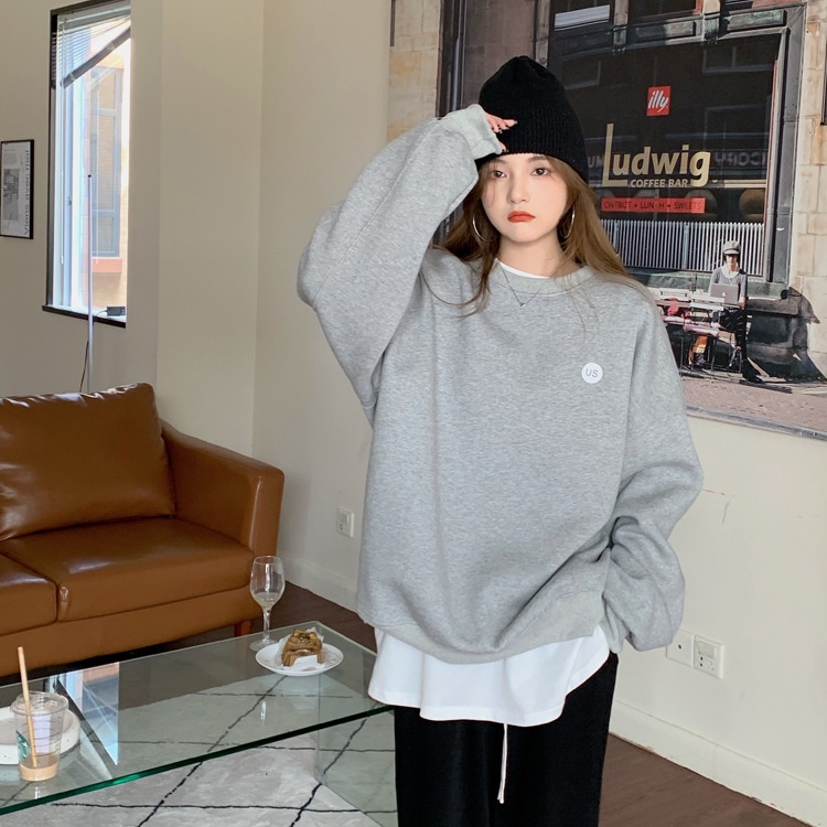 Áo sweater IELGY cổ tròn dáng rộng thời trang cho nam và nữ