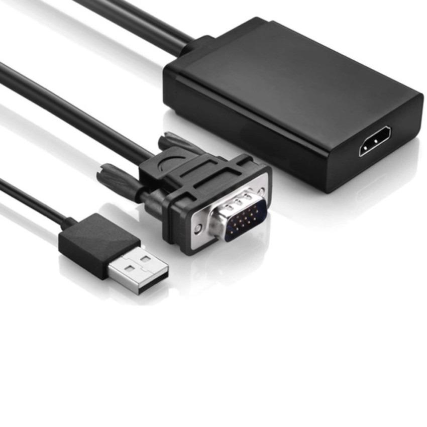 Bộ Cáp chuyển đổi tín hiệu từ VGA sang HDMI có âm thanh kèm theo cáp Micro USB