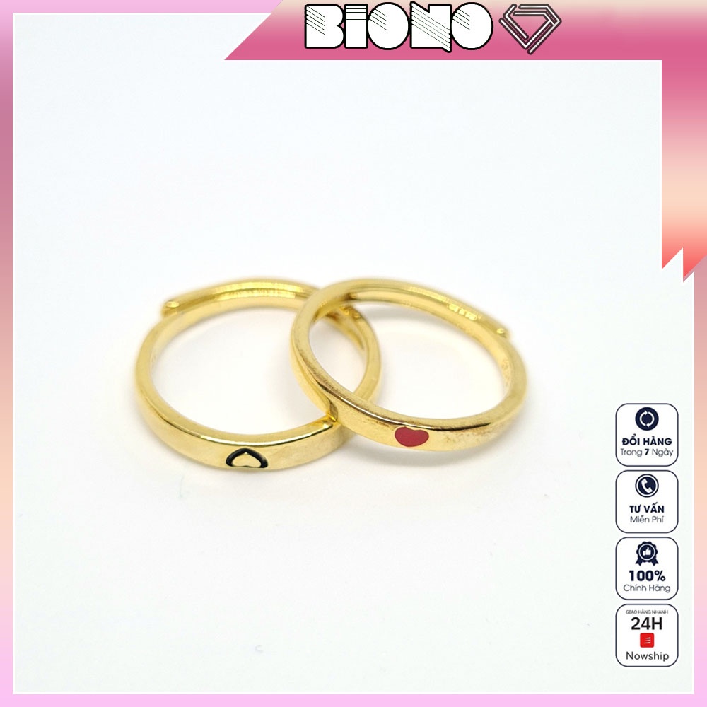 Nhẫn cặp đôi đính đá sang trọng cao cấp thời trang NV10 free size có khe hở điều chỉnh kích cỡ