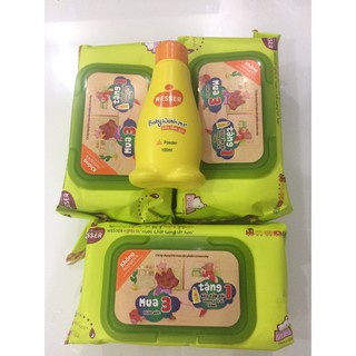 Combo 3 gói khăn ướt WESSER -80 tờ x 3 - Tặng sữa tắm Wesser trị giá 31k