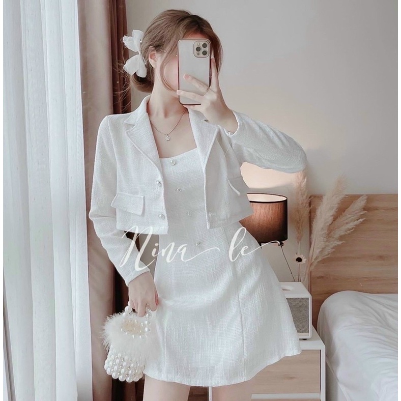 SET ĐẦM 2 DÂY + KHOÁC DẠ
