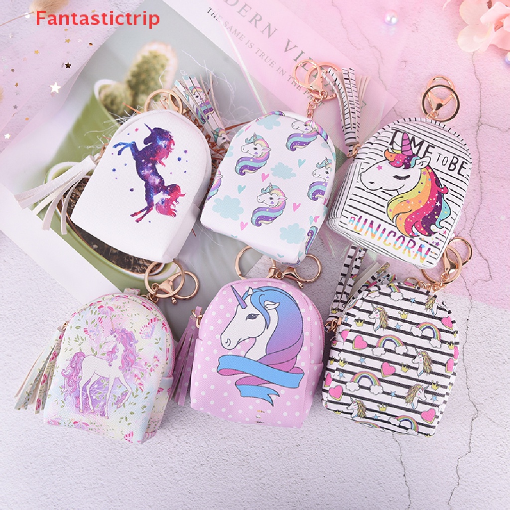 Túi Da pu mini Hình Ba Lô Kỳ Lân Đựng Tiền Xu / Móc Khóa Tiện Lợi Mới