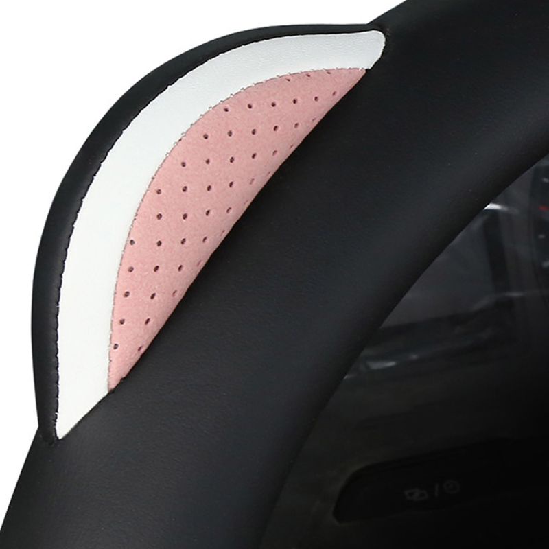 Vỏ bọc vô lăng xe hơi chống trượt thoáng khí họa tiết tai mèo dễ thương