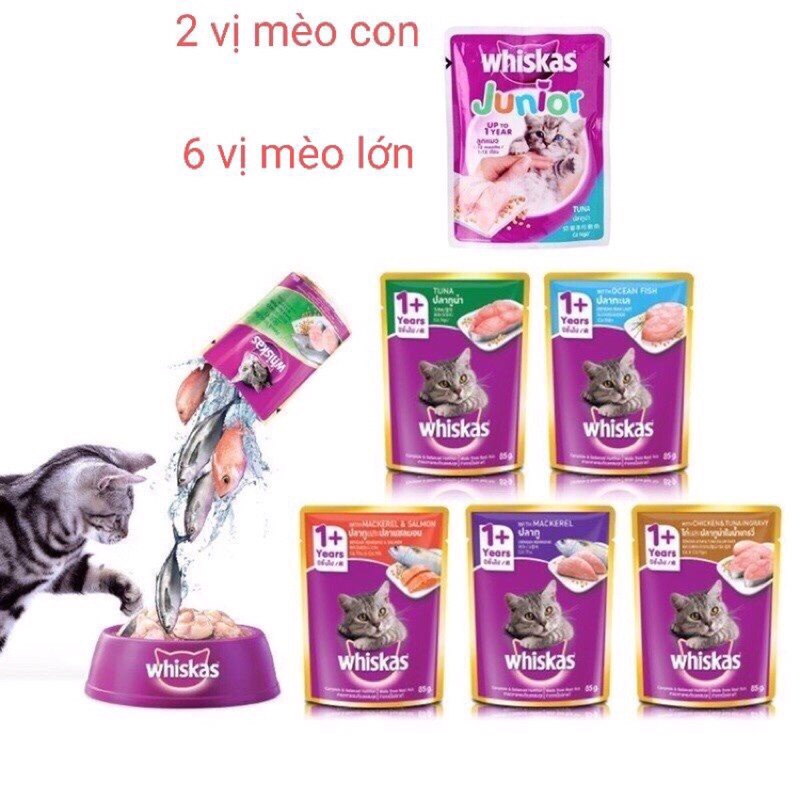 Pate Mèo Whiskas Gói 80g ( Mèo Con - Mèo Lớn )