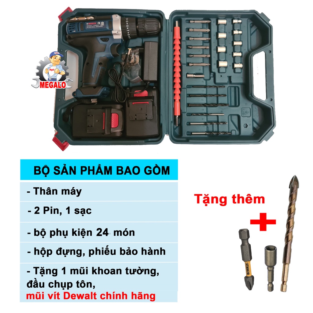 Máy khoan pin bosch 36v 3 chức năng, bắt vít khoan tường có búa