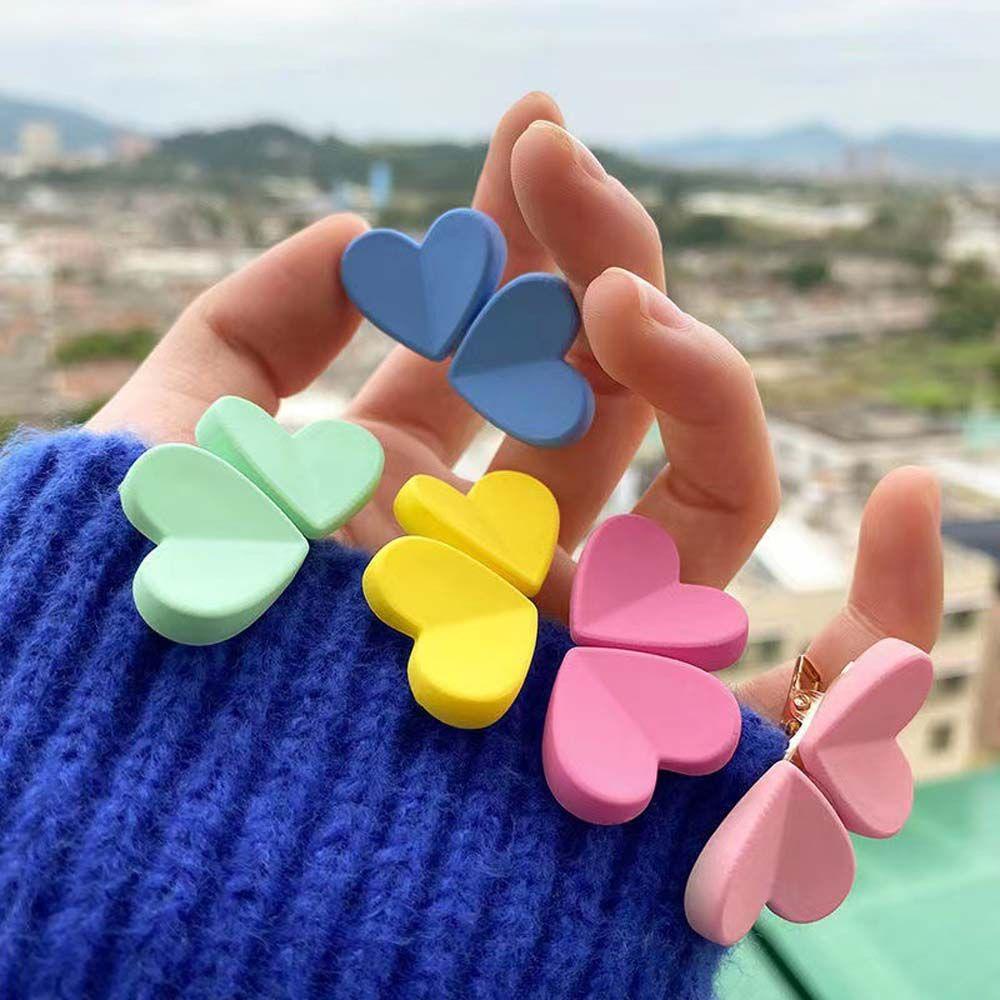 Kẹp Tóc Hình Trái Tim Màu Sắc Ngọt Ngào Phong Cách Hàn Quốc WMES15H