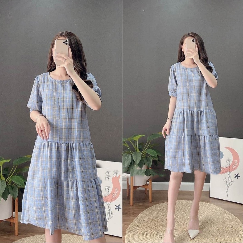Đầm bầu ngắn tay kẻ thô thời trang thiết kế MSP103 Mom and Baby