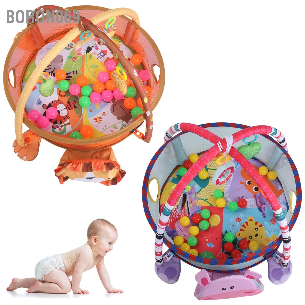 Boron069 3 ‑ Trong 1 Thảm tập thể dục cho bé Khung trẻ sơ sinh chơi với bóng Bộ đồ mặt dây chuyền