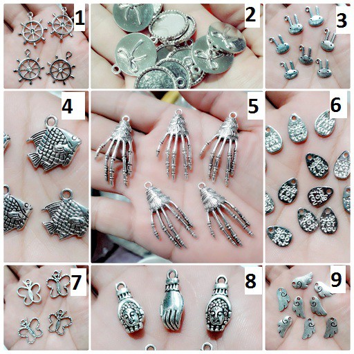 Charm phụ kiện bạc cổ 50gram = 23k / 1 gói [ Chuyên cung cấp phụ kiện handmade ] [ khách hàng chọn mẫu theo mã số ]