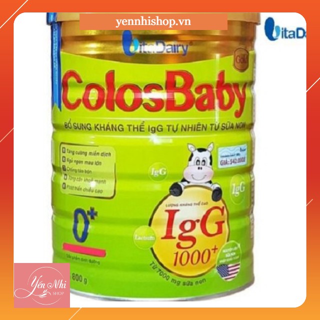 [TÍCH MÃ THÌA ĐỔI QUÀ ] Sữa Non ColosBaby Gold 1000IgG số 0+  800g date mới