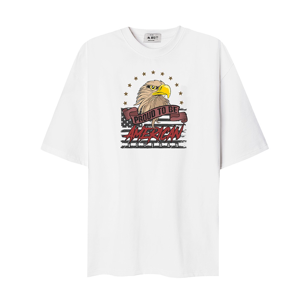 Áo Phông Form Rộng MYO Vải Cotton In Hình Đại Bàng 2719